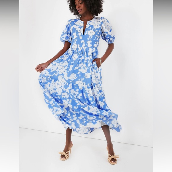 HYACINTH HOUSE
Blue and White Floral Cisco Maxi Dress - Picture 4 of 13